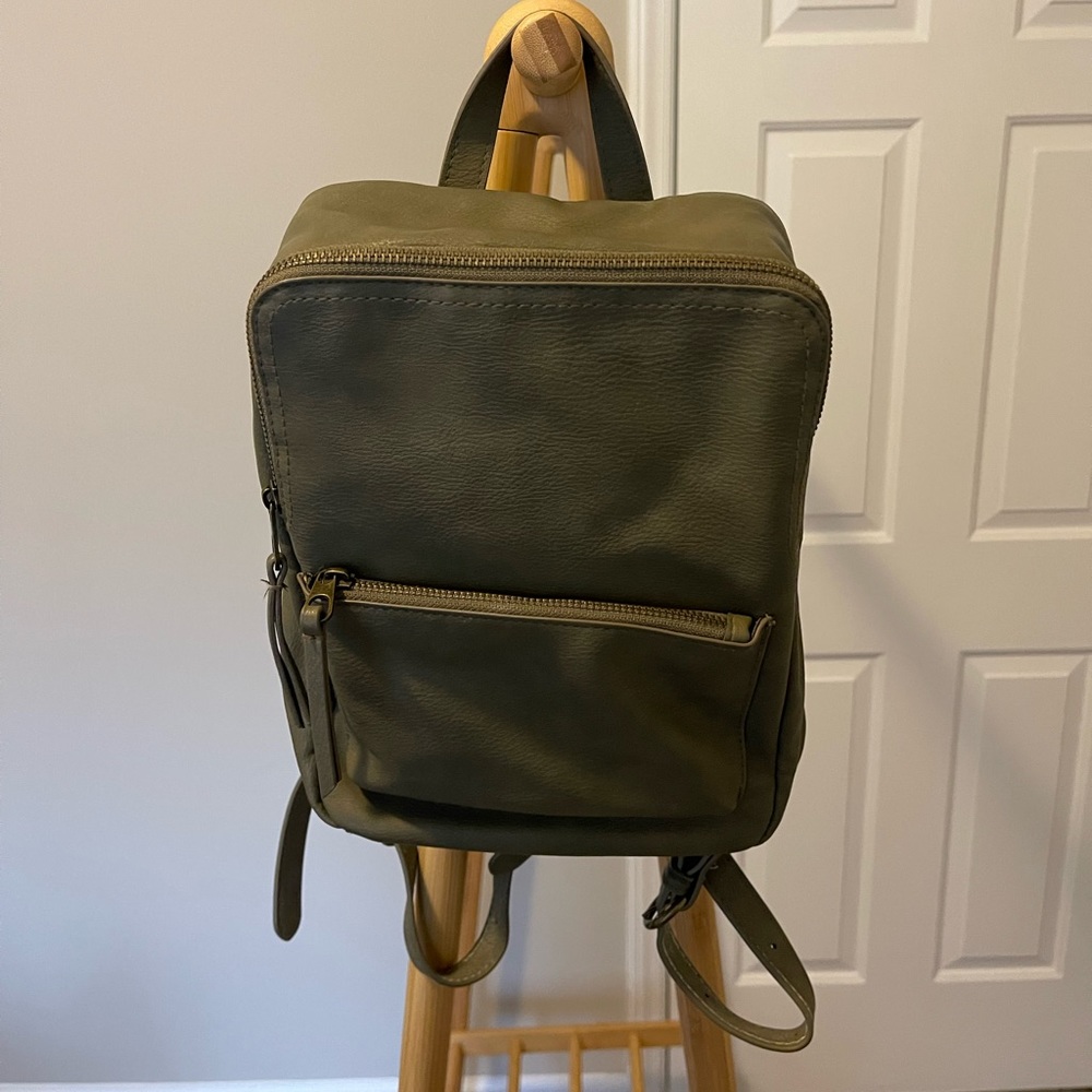 Army green mini backpack
